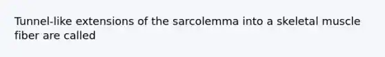 Tunnel-like extensions of the sarcolemma into a skeletal muscle fiber are called