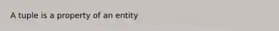 A tuple is a property of an entity