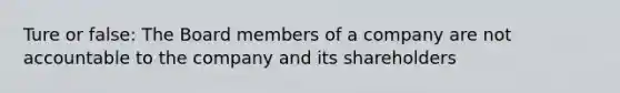 Ture or false: The Board members of a company are not accountable to the company and its shareholders