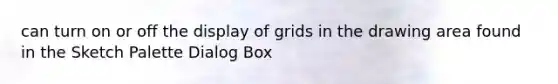 can turn on or off the display of grids in the drawing area found in the Sketch Palette Dialog Box