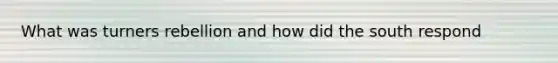 What was turners rebellion and how did the south respond