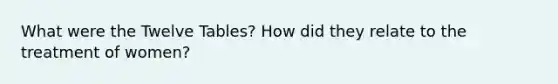 What were the Twelve Tables? How did they relate to the treatment of women?