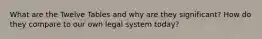 What are the Twelve Tables and why are they significant? How do they compare to our own legal system today?