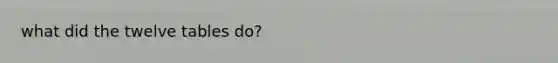 what did the twelve tables do?
