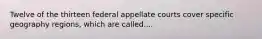 Twelve of the thirteen federal appellate courts cover specific geography regions, which are called....