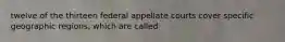 twelve of the thirteen federal appellate courts cover specific geographic regions, which are called