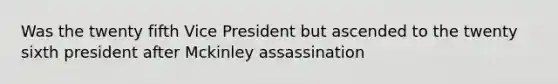 Was the twenty fifth Vice President but ascended to the twenty sixth president after Mckinley assassination