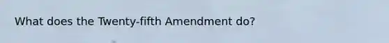 What does the Twenty-fifth Amendment do?