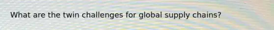 What are the twin challenges for global supply chains?