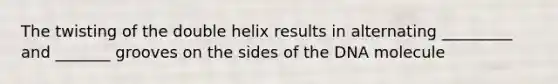 The twisting of the double helix results in alternating _________ and _______ grooves on the sides of the DNA molecule