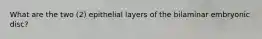 What are the two (2) epithelial layers of the bilaminar embryonic disc?