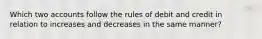 Which two accounts follow the rules of debit and credit in relation to increases and decreases in the same manner?