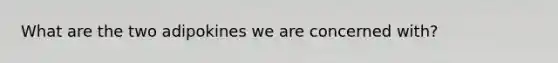 What are the two adipokines we are concerned with?