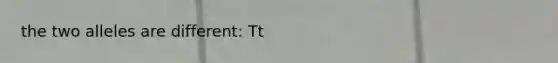 the two alleles are different: Tt