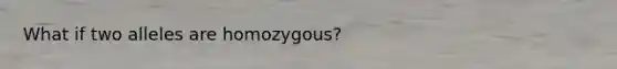 What if two alleles are homozygous?