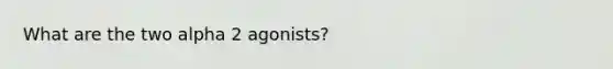 What are the two alpha 2 agonists?