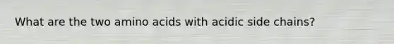 What are the two amino acids with acidic side chains?