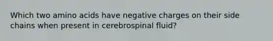 Which two amino acids have negative charges on their side chains when present in cerebrospinal fluid?