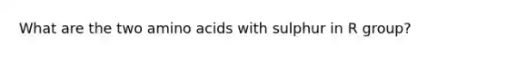 What are the two amino acids with sulphur in R group?