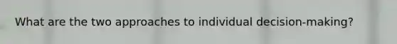 What are the two approaches to individual decision-making?