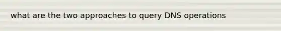 what are the two approaches to query DNS operations