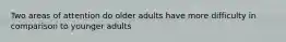 Two areas of attention do older adults have more difficulty in comparison to younger adults