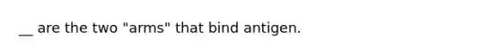 __ are the two "arms" that bind antigen.