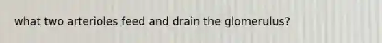 what two arterioles feed and drain the glomerulus?