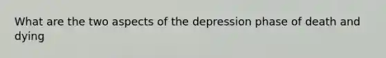 What are the two aspects of the depression phase of death and dying