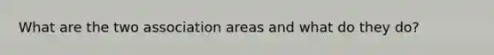 What are the two association areas and what do they do?