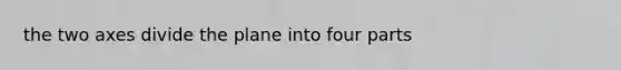 the two axes divide the plane into four parts