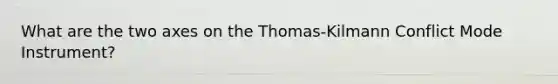 What are the two axes on the Thomas-Kilmann Conflict Mode Instrument?