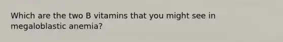 Which are the two B vitamins that you might see in megaloblastic anemia?