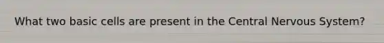 What two basic cells are present in the Central Nervous System?