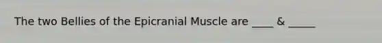 The two Bellies of the Epicranial Muscle are ____ & _____