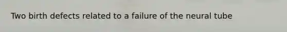Two birth defects related to a failure of the neural tube