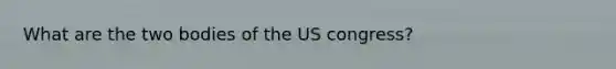 What are the two bodies of the US congress?