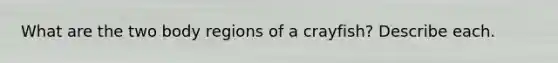 What are the two body regions of a crayfish? Describe each.