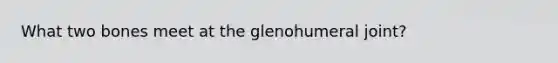 What two bones meet at the glenohumeral joint?