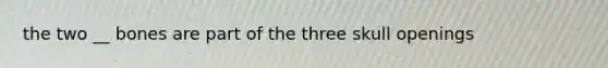 the two __ bones are part of the three skull openings