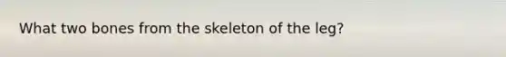 What two bones from the skeleton of the leg?