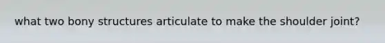 what two bony structures articulate to make the shoulder joint?