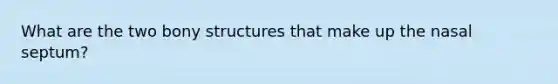 What are the two bony structures that make up the nasal septum?