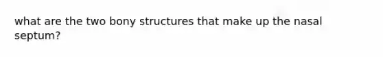 what are the two bony structures that make up the nasal septum?