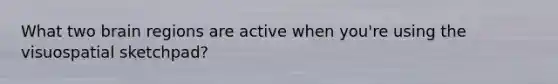 What two brain regions are active when you're using the visuospatial sketchpad?
