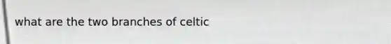 what are the two branches of celtic