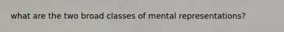 what are the two broad classes of mental representations?