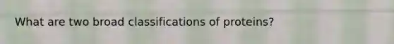 What are two broad classifications of proteins?