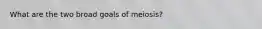 What are the two broad goals of meiosis?