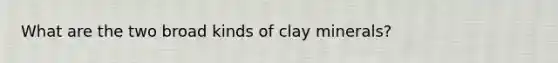 What are the two broad kinds of clay minerals?